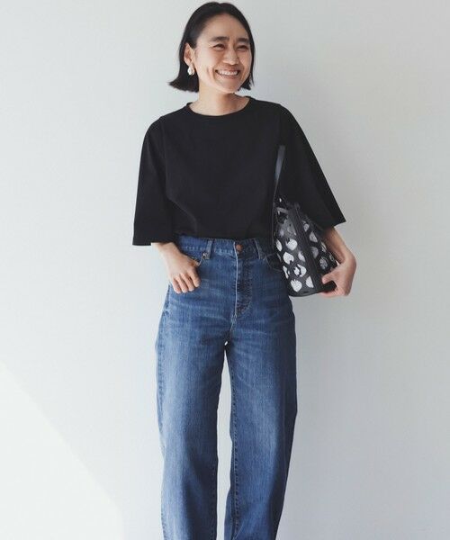 今期23区デニムサマーストレートワイドパンツ　サイズ30 接触冷感】23区DENIM サマー ストレート ワイド パンツ （デニム