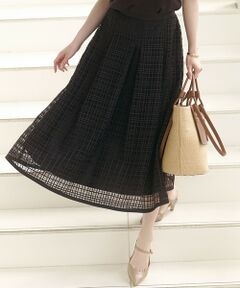 23区 / ニジュウサンク ミニ・ひざ丈スカート | 【洗える】Broche チェックレース スカート