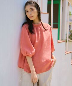 【23区】LIBECO 麻100% レギュラーカラーシャツ46 オレンジ 23区 / ニジュウサンク シャツ・ブラウス（条件：LIBECO、在庫