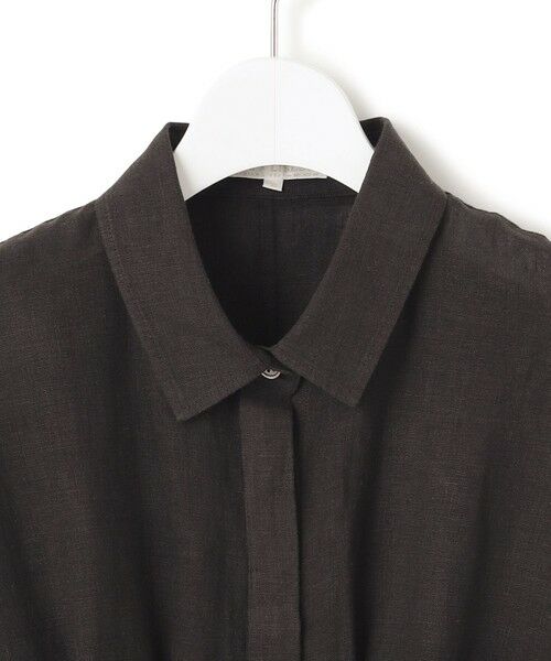 23区 LIBECO LINEN チュニックシャツ(ブラック) 23区 ブラウス シャツ 「洗える」LIBECOリネン ティアード