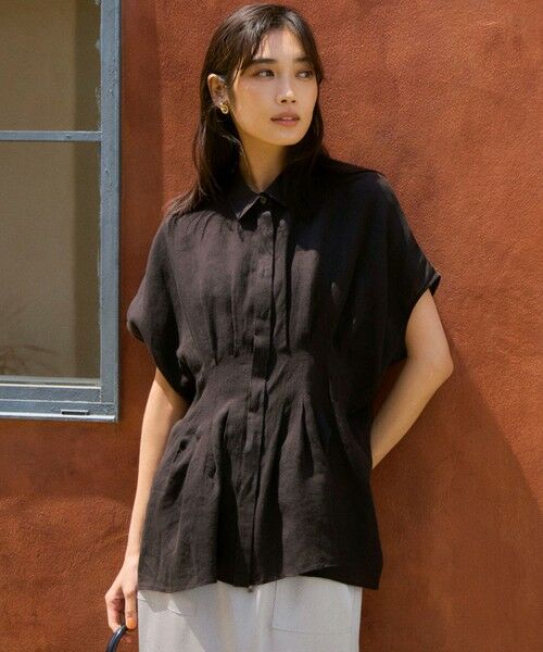 美品 23区 LIBECO リネン100% チェックシャツ 洗える 羽織り M 楽天市場】リネン シャツ（ブランド23区）（レディース