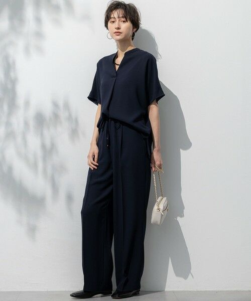 23区 / ニジュウサンク カットソー | 【吸水速乾/UVカット/接触冷感】ストレッチジョーゼット バンドカラー カットソー | 詳細2