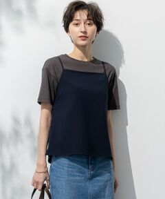 23区 / ニジュウサンク カットソー | 【吸水速乾/UVカット/接触冷感】ストレッチジョーゼット キャミソール