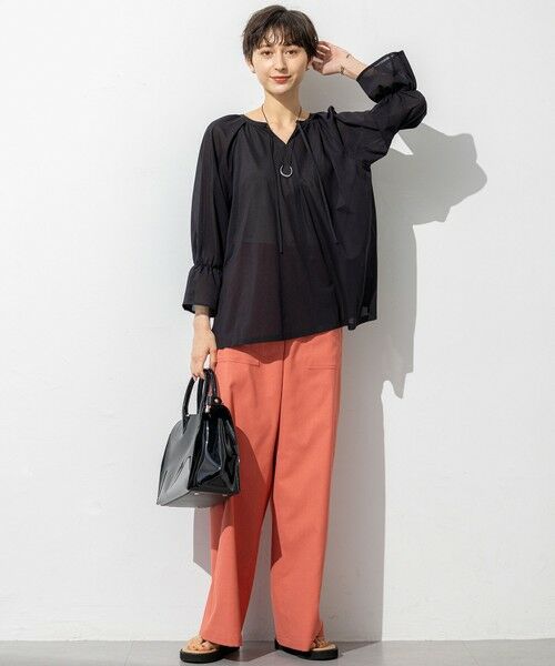 23区 / ニジュウサンク カットソー | 【洗える】クリアトリコットジャージー ギャザーデザイン カットソー | 詳細1