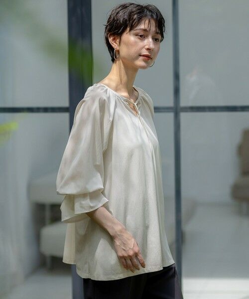 23区 / ニジュウサンク カットソー | 【洗える】クリアトリコットジャージー ギャザーデザイン カットソー | 詳細4