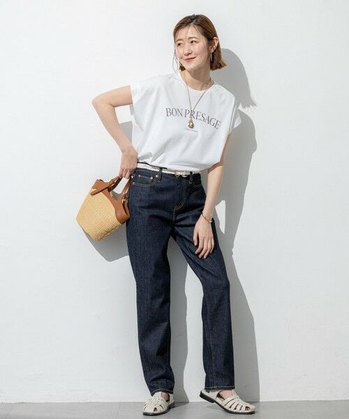 23区 / ニジュウサンク カットソー | 【接触冷感/洗える】BON-PRESAGE ロゴ フレンチスリーブ Tシャツ | 詳細2