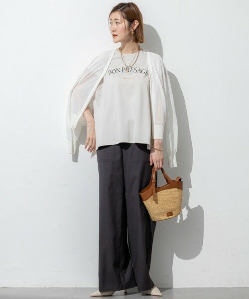 23区 / ニジュウサンク カットソー | 【接触冷感/洗える】BON-PRESAGE ロゴ フレンチスリーブ Tシャツ | 詳細9