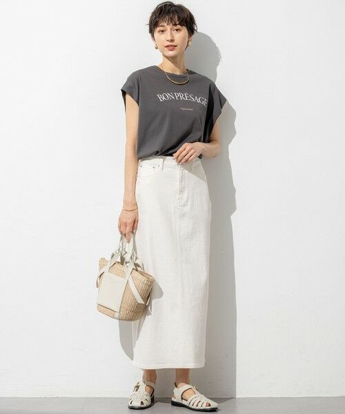 23区 / ニジュウサンク カットソー | 【接触冷感/洗える】BON-PRESAGE ロゴ フレンチスリーブ Tシャツ | 詳細12