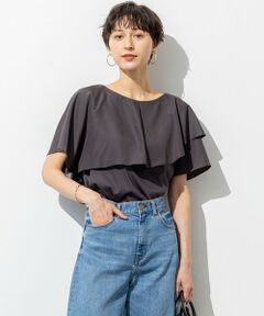 23区 / ニジュウサンク カットソー | 【汗じみ防止/洗える】スムースデザイン ラッフルカラー カットソー