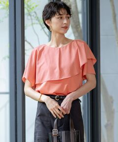 23区 / ニジュウサンク カットソー | 【汗じみ防止/洗える】スムースデザイン ラッフルカラー カットソー