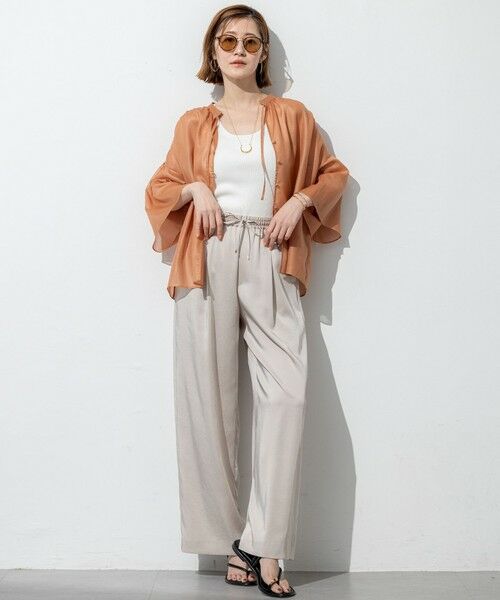 23区 / ニジュウサンク その他パンツ | 【Oggi9月号掲載/撥水加工】スムースサテン タック ワイド パンツ | 詳細9