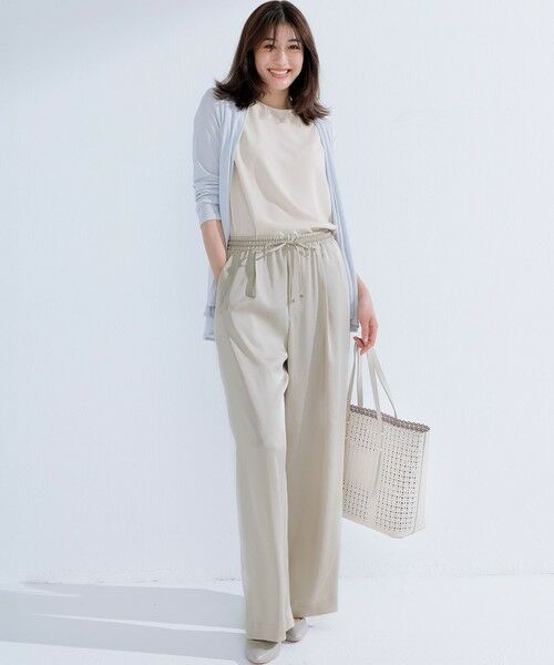 23区 / ニジュウサンク その他パンツ | 【Oggi9月号掲載/撥水加工】スムースサテン タック ワイド パンツ | 詳細7