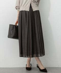 23区 / ニジュウサンク ミニ・ひざ丈スカート | 【洗える】ソフトシアーフィルム タック スカート