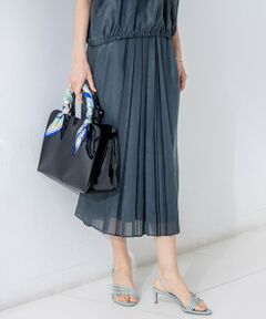 23区 / ニジュウサンク ミニ・ひざ丈スカート | 【洗える】ソフトシアーフィルム タック スカート