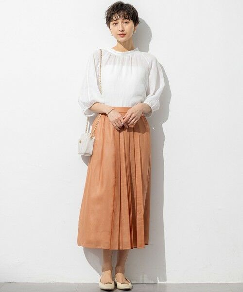 23区 / ニジュウサンク ミニ・ひざ丈スカート | 【洗える】ソフトシアーフィルム タック スカート | 詳細4