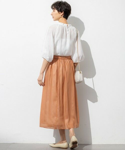 23区 / ニジュウサンク ミニ・ひざ丈スカート | 【洗える】ソフトシアーフィルム タック スカート | 詳細5