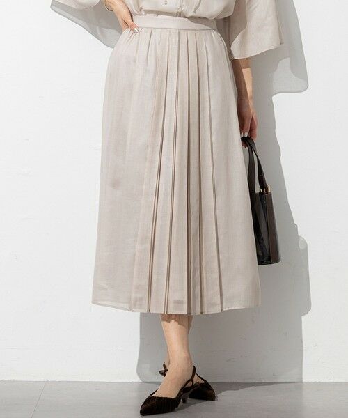 23区/ニジュウサンク 【洗える】ソフトシアーフィルム タック スカート ベージュ系 36
