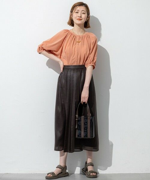 23区 / ニジュウサンク ミニ・ひざ丈スカート | 【洗える】ソフトシアーフィルム タック スカート | 詳細15