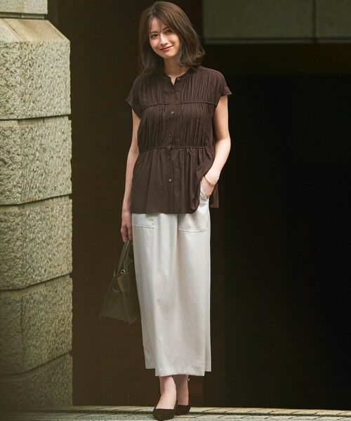 23区 / ニジュウサンク ミニ・ひざ丈スカート | 【撥水加工/洗える】スムースサテン Iライン スカート | 詳細18