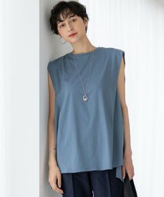 23区 / ニジュウサンク カットソー | 【洗える】コンパクトヤーン フレアデザイン ノースリーブ カットソー