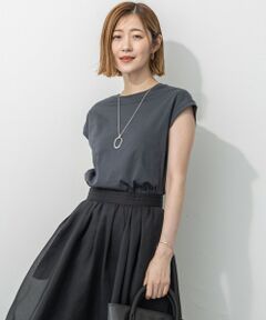 23区 / ニジュウサンク カットソー | 【洗える】コンパクトヤーン フレンチスリーブ Tシャツ