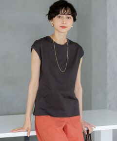 23区 / ニジュウサンク カットソー | 【洗える】コンパクトヤーン フレンチスリーブ Tシャツ
