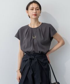 23区 / ニジュウサンク カットソー | 【接触冷感/洗える】ツイストコットンプレーティング タックデザイン カットソー