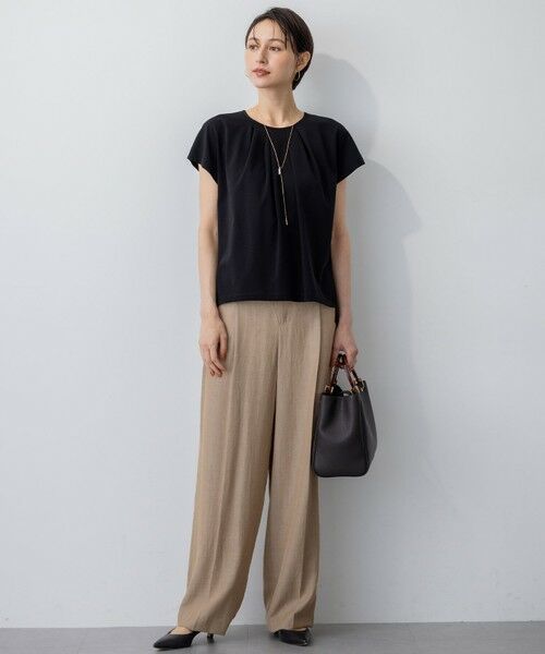 23区 / ニジュウサンク カットソー | 【接触冷感/洗える】ツイストコットンプレーティング タックデザイン カットソー | 詳細7