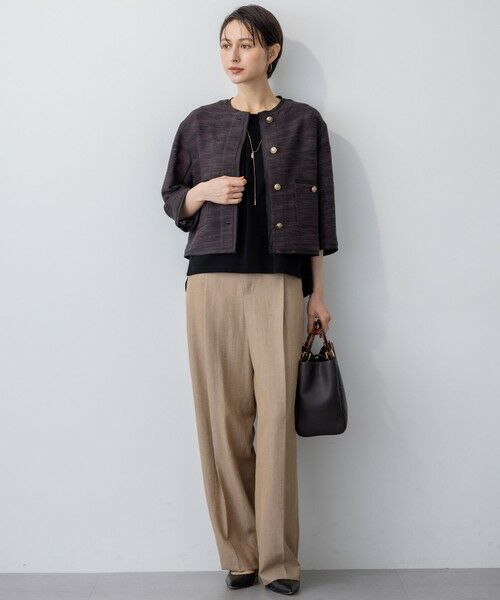 23区 / ニジュウサンク カットソー | 【接触冷感/洗える】ツイストコットンプレーティング タックデザイン カットソー | 詳細9