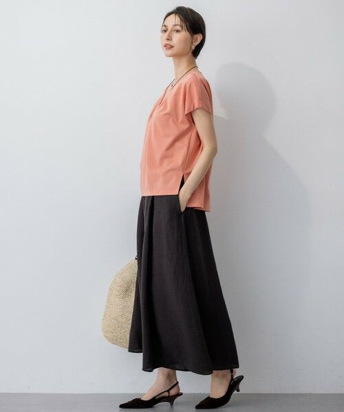 23区 / ニジュウサンク カットソー | 【接触冷感/洗える】ツイストコットンプレーティング タックデザイン カットソー | 詳細18