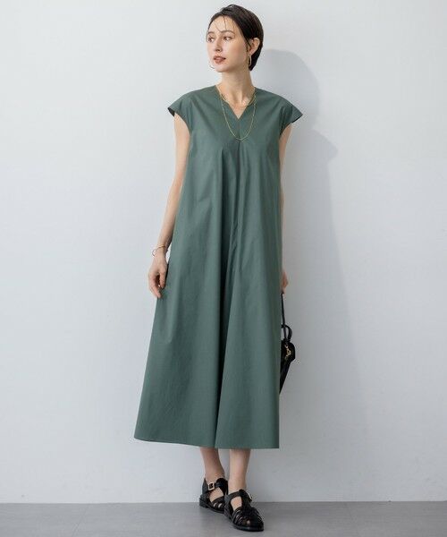 23区 / ニジュウサンク ロング・マキシ丈ワンピース | 【接触冷感/撥水加工/洗える】ストレッチブロード Vネックワンピース | 詳細15
