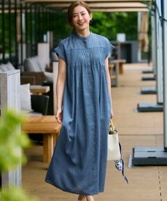 23区 / ニジュウサンク ロング・マキシ丈ワンピース | 【一部店舗限定/接触冷感/洗える】ラミータンブラー フレンチスリーブ ワンピース