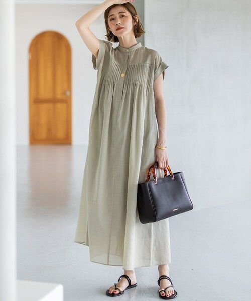 23区 / ニジュウサンク ロング・マキシ丈ワンピース | 【一部店舗限定/接触冷感/洗える】ラミータンブラー フレンチスリーブ ワンピース | 詳細11