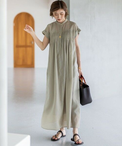 23区 / ニジュウサンク ロング・マキシ丈ワンピース | 【一部店舗限定/接触冷感/洗える】ラミータンブラー フレンチスリーブ ワンピース | 詳細17