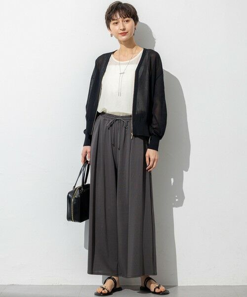 23区 / ニジュウサンク その他パンツ | 【接触冷感/洗える】ツイストコットンプレーティング ワイド パンツ | 詳細3