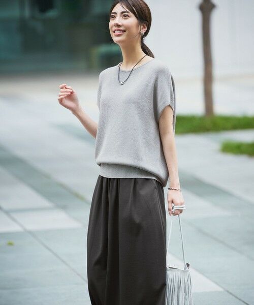 23区 / ニジュウサンク ミニ・ひざ丈スカート | 【WEB&一部店舗限定/接触冷感/洗える】ツイストコットンプレーティング スカート | 詳細2