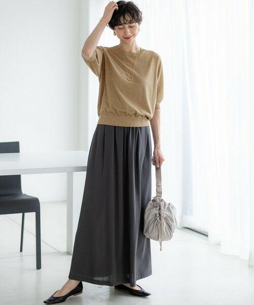 23区 / ニジュウサンク ミニ・ひざ丈スカート | 【WEB&一部店舗限定/接触冷感/洗える】ツイストコットンプレーティング スカート | 詳細4