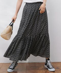 23区 / ニジュウサンク ミニ・ひざ丈スカート | 【洗える】エスパドリーユプリント ティアード スカート