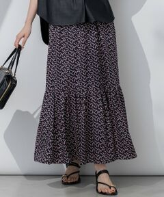 23区 / ニジュウサンク ミニ・ひざ丈スカート | 【洗える】エスパドリーユプリント ティアード スカート