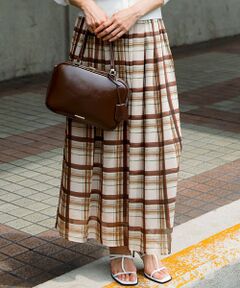 23区 / ニジュウサンク ミニ・ひざ丈スカート | 【WEB&一部店舗限定/洗える】手書き風チェックプリント ギャザー スカート