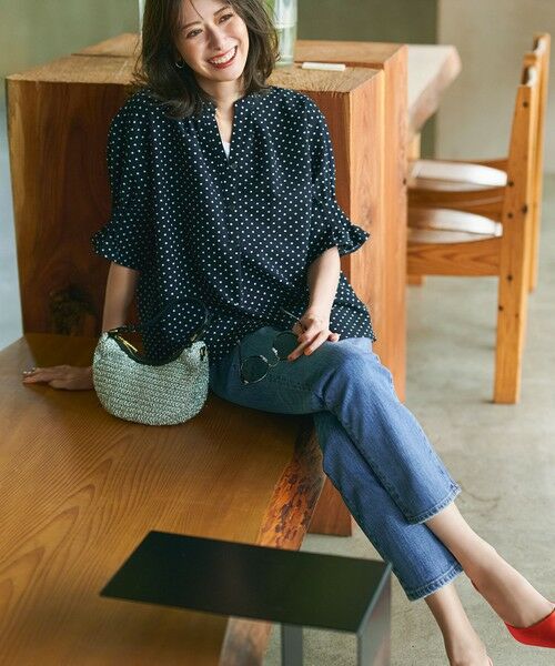 23区 / ニジュウサンク シャツ・ブラウス | 【WEB&一部店舗限定/洗える】ドットプリント サッカー ブラウス | 詳細6