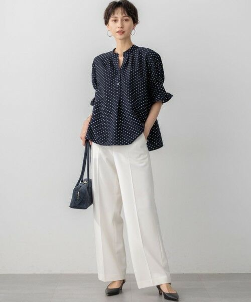 23区 / ニジュウサンク シャツ・ブラウス | 【WEB&一部店舗限定/洗える】ドットプリント サッカー ブラウス | 詳細7