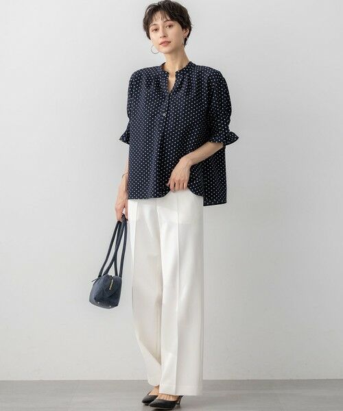 23区 / ニジュウサンク シャツ・ブラウス | 【WEB&一部店舗限定/洗える】ドットプリント サッカー ブラウス | 詳細9