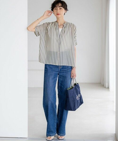 23区 / ニジュウサンク シャツ・ブラウス | 【WEB&一部店舗限定/洗える】ストライププリント シフォン ブラウス | 詳細1