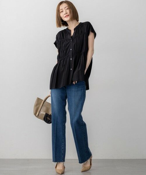 23区 / ニジュウサンク シャツ・ブラウス | 【接触冷感/WEB&一部店舗限定】レーヨンスパローン ティアード ブラウス | 詳細3