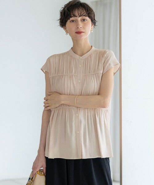 23区/ニジュウサンク 【接触冷感/WEB&一部店舗限定】レーヨンスパローン ティアード ブラウス アイボリー系 38 23区/ニジュウサンク 【接触冷感/WEB&一部店舗限定】レーヨンスパローン ティアード ブラウス アイボリー系 38