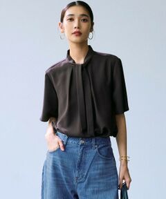 23区 / ニジュウサンク カットソー | 【UVカット/接触冷感/吸水速乾】ストレッチジョーゼット ボウタイ カットソー