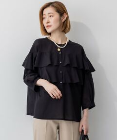 23区 / ニジュウサンク カットソー | 【Oggi9月号掲載/洗える】クリアトリコットジャージー フリルデザイン カットソー