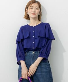 23区 / ニジュウサンク カットソー | 【Oggi9月号掲載/洗える】クリアトリコットジャージー フリルデザイン カットソー