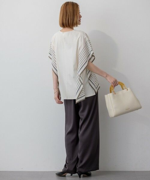 23区 / ニジュウサンク カットソー | 【汗じみ防止加工】スカーフプリントコンビ フレンチスリーブ カットソー | 詳細2